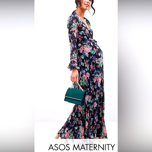 Floral maternity maxi dress - Picture 1 of 4